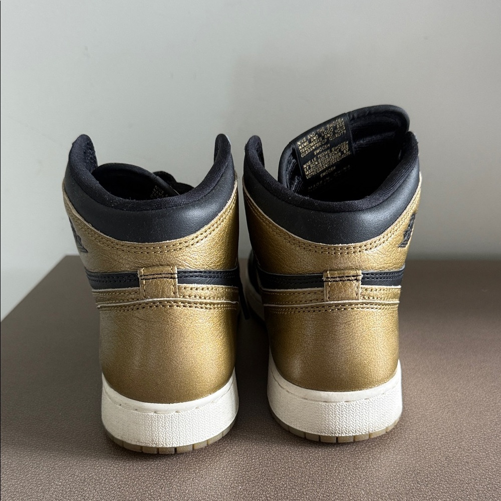Jordan 1s Black and Gold High-Top Sneakers - Picture 4 of 7